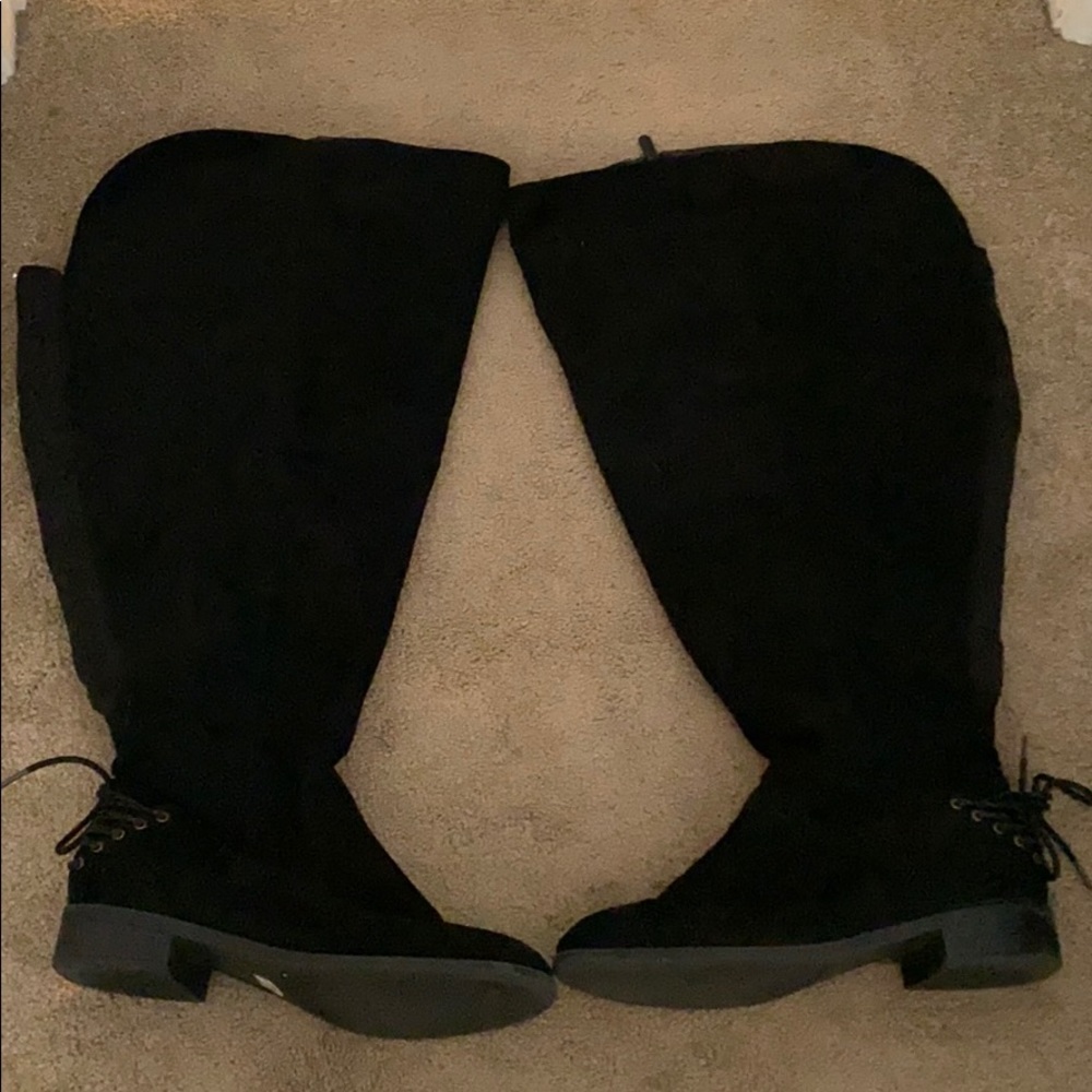 Torrid black over the knee wide calf boots